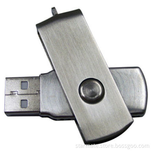 Metal Swivel USB Drive, Sized 51 x 16mm, Silver Color